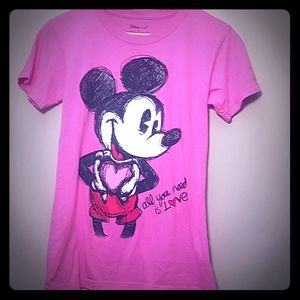 Disney Store pink Mickey Mouse shirt sz S